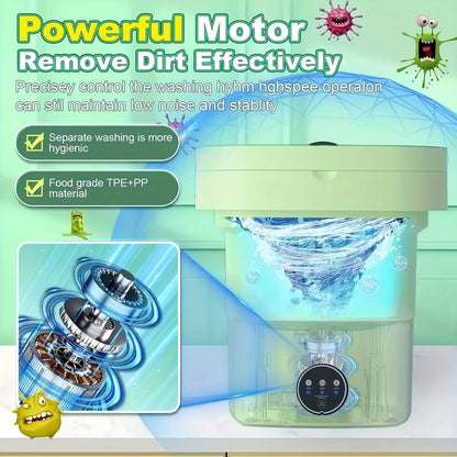 Portable Washing Machine, Portable Washer, 8L, Mini Washing Machine, Foldable.Small Washer for Baby Clothes, Underwear or Small Ltems, Camping&Travel Laundry,Small Size, Space Saving, Maclehose