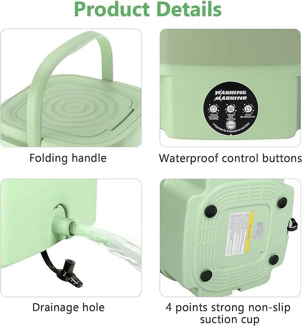 Portable Washing Machine, Portable Washer, 8L, Mini Washing Machine, Foldable.Small Washer for Baby Clothes, Underwear or Small Ltems, Camping&Travel Laundry,Small Size, Space Saving, Maclehose