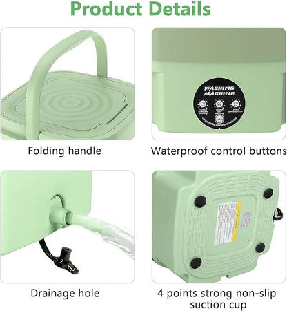 Portable Washing Machine, Portable Washer, 8L, Mini Washing Machine, Foldable.Small Washer for Baby Clothes, Underwear or Small Ltems, Camping&Travel Laundry,Small Size, Space Saving, Maclehose